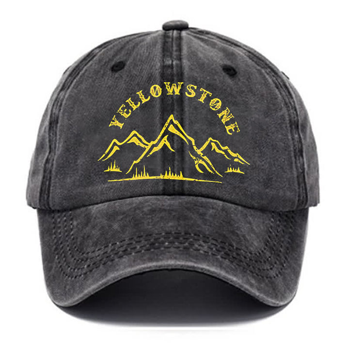 Moutain Pattern Yellowstone Washed Cotton Baseball Cap