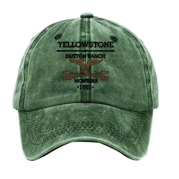 Bull Yellowstone Dutton Ranch Montana Washed Cotton Baseball Cap