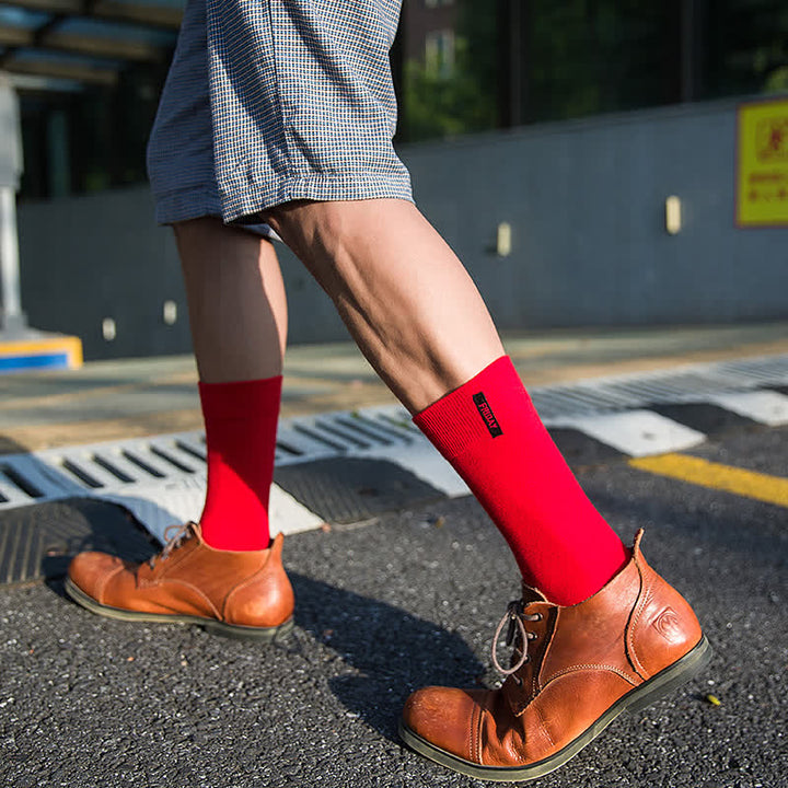 Men's Solid Color British Gentleman Cotton Crew Socks