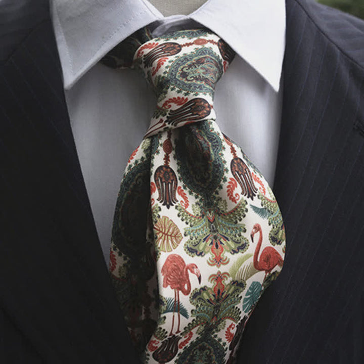 Men's Exotic Charming Flamingo Animals Printed Necktie