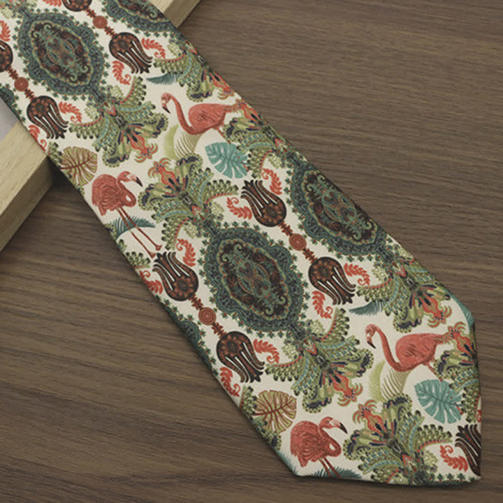 Men's Exotic Charming Flamingo Animals Printed Necktie