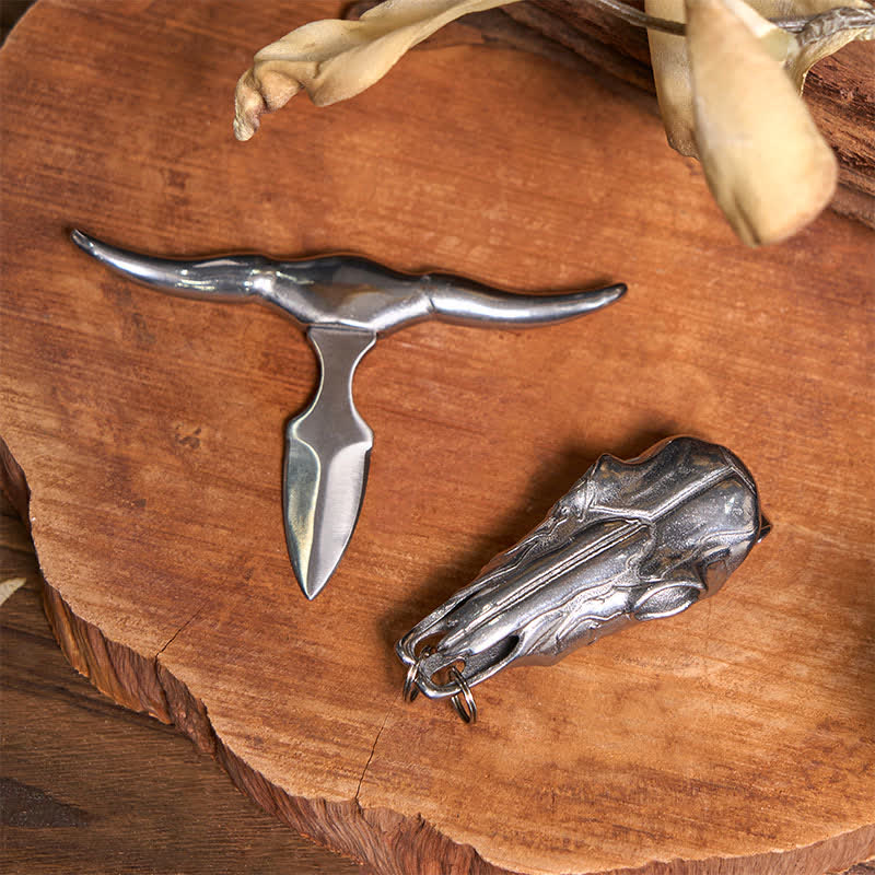 DIY Longhorn Bull Pendant Cross Hidden Knife Pendant Bull Ring Bundle Set - image 1