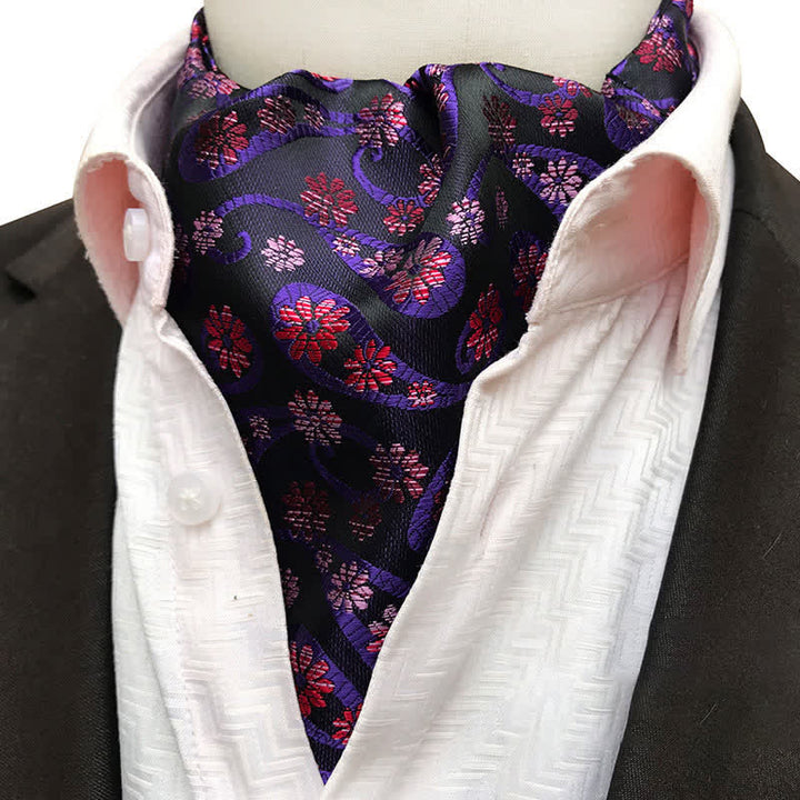 Paisley & Flower Noble Neckwear Ascot Cravat - Purple - image 0
