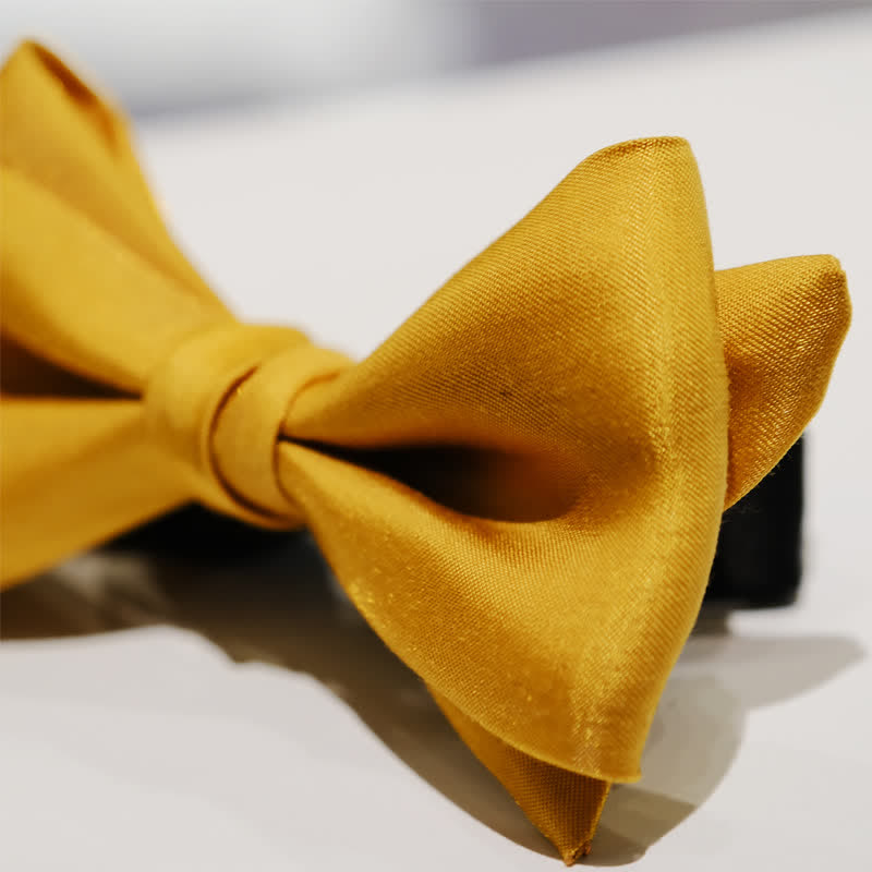 Men's Golden Life Unique Shaped Oversized Pointed Bow Tie