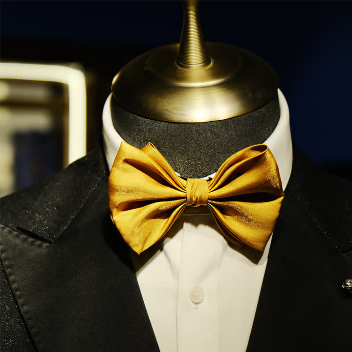 Men's Golden Life Unique Shaped Oversized Pointed Bow Tie