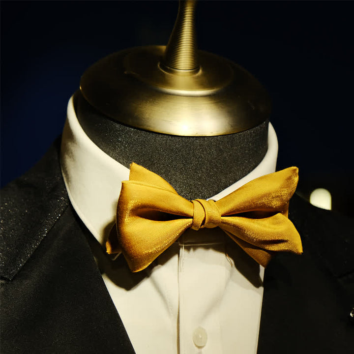 Men's Golden Life Unique Shaped Oversized Pointed Bow Tie