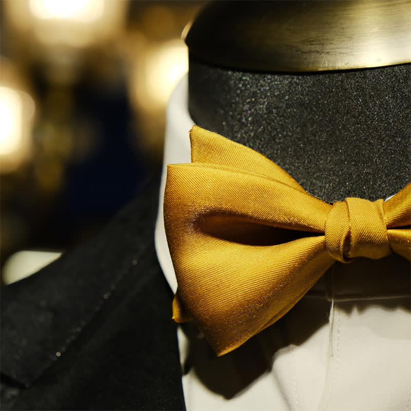 Men's Golden Life Unique Shaped Oversized Pointed Bow Tie