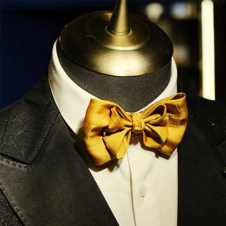 Men's Golden Life Unique Shaped Oversized Pointed Bow Tie