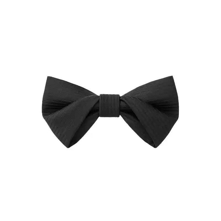 Men's Black Subtle Twilled Navy Striped Business Bow Tie