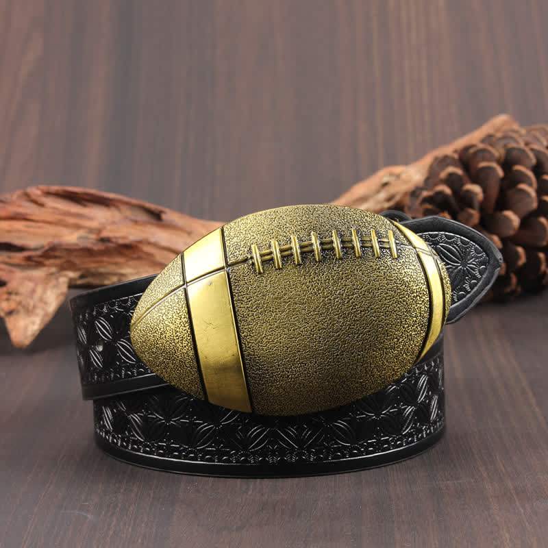 Novelty American Football Buckle Leather Belt