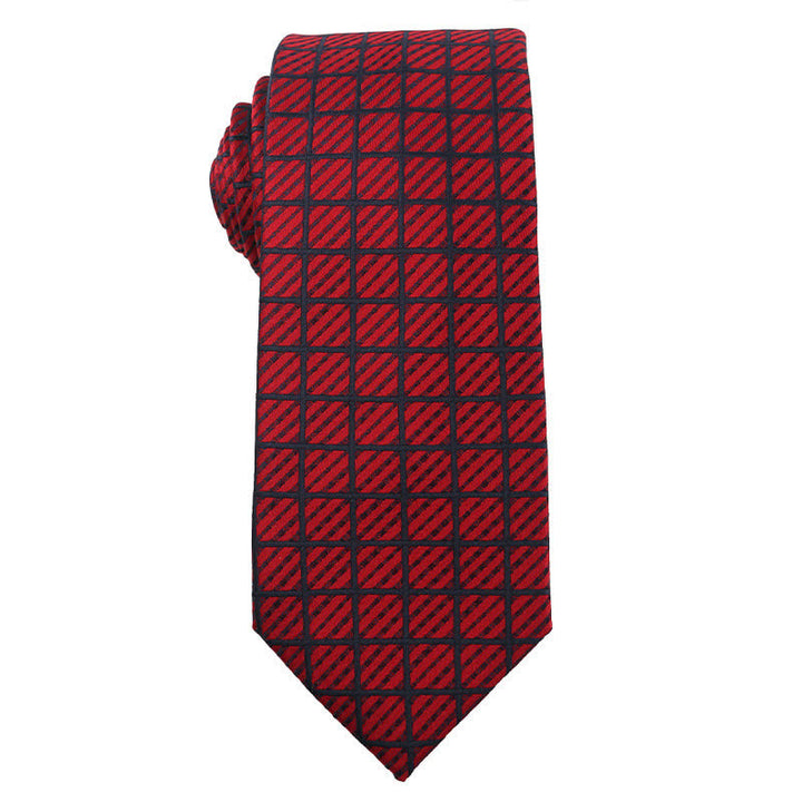 Men's Energetic Red Black Series Striped Necktie