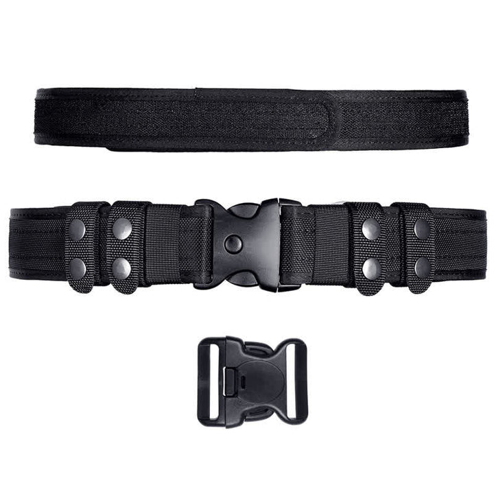 Men's Black Quick Release Leather Oxford Cloth Tactical Belt - image 10