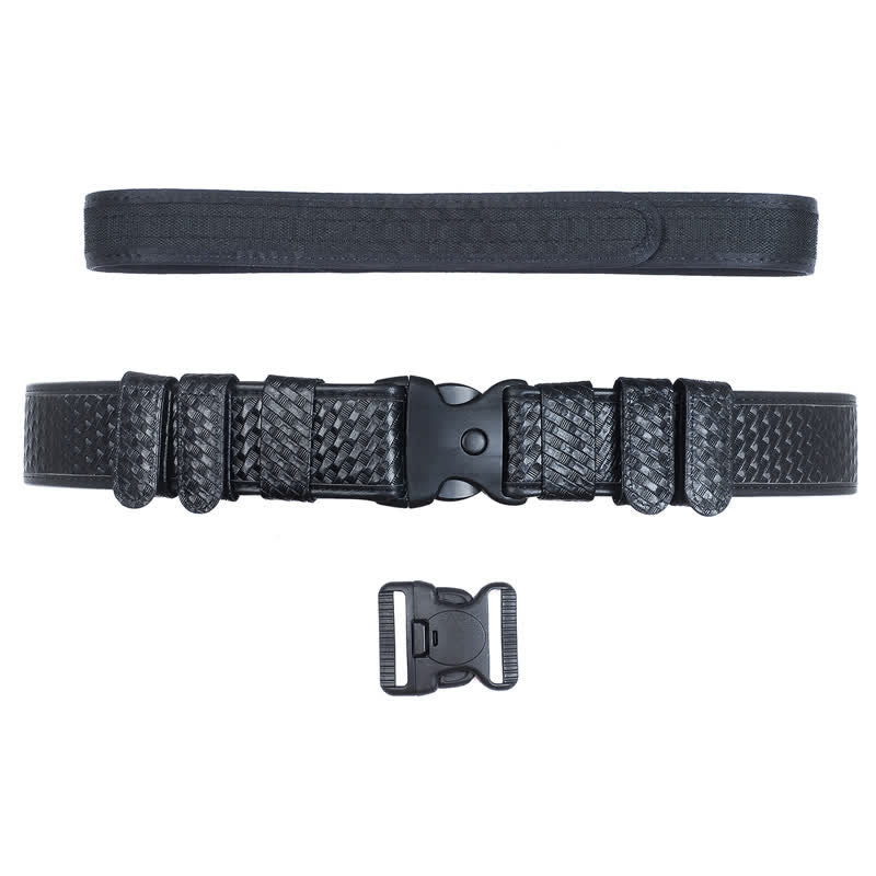 Men's Black Quick Release Leather Oxford Cloth Tactical Belt - image 6