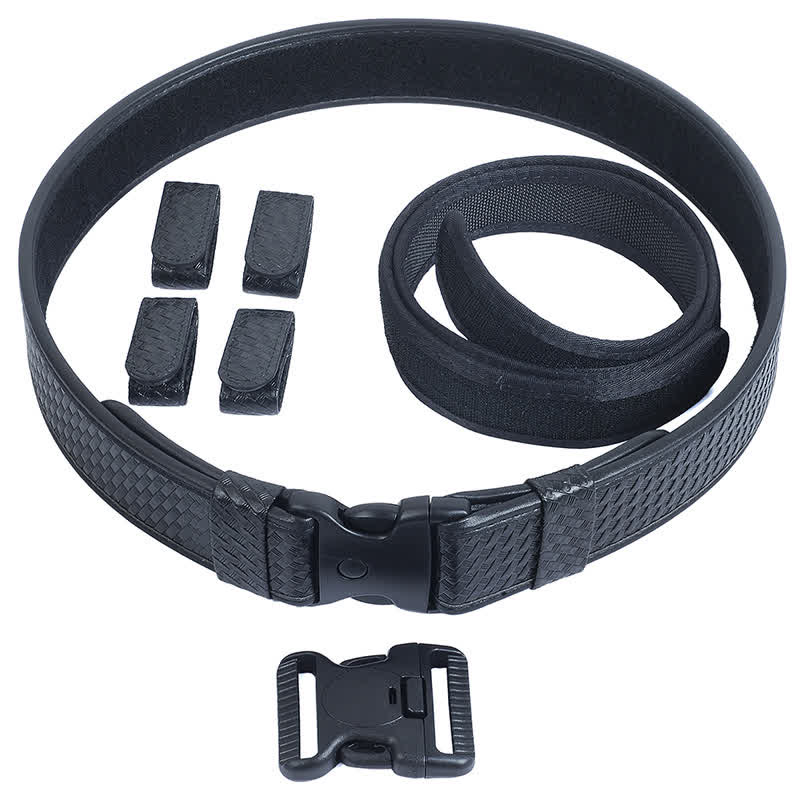 Men's Black Quick Release Leather Oxford Cloth Tactical Belt - image 7