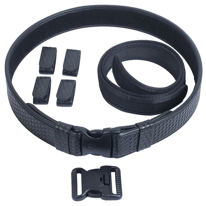 Men's Black Quick Release Leather Oxford Cloth Tactical Belt