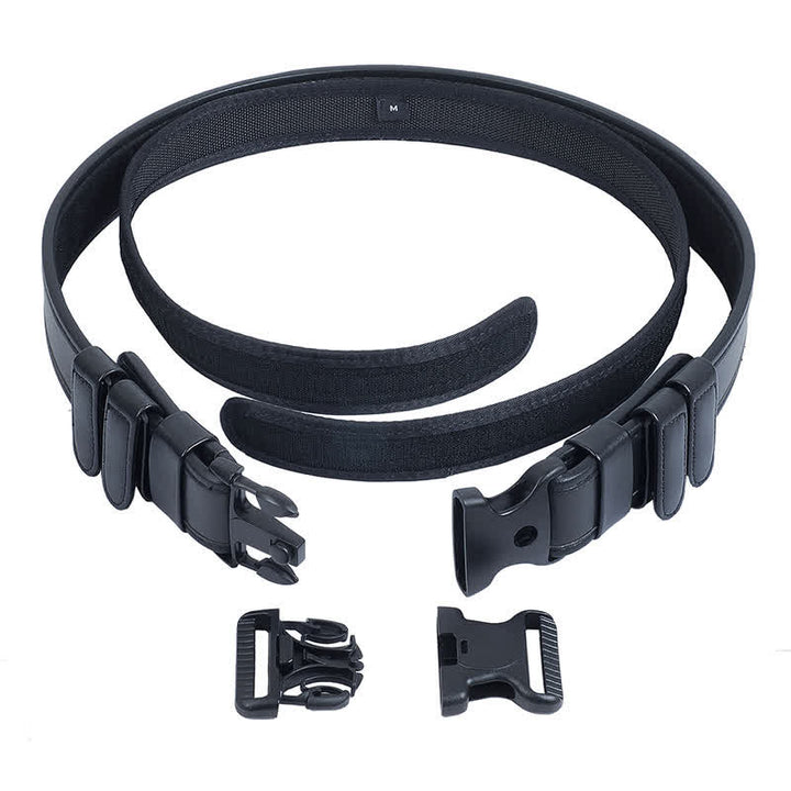 Men's Black Quick Release Leather Oxford Cloth Tactical Belt - image 3