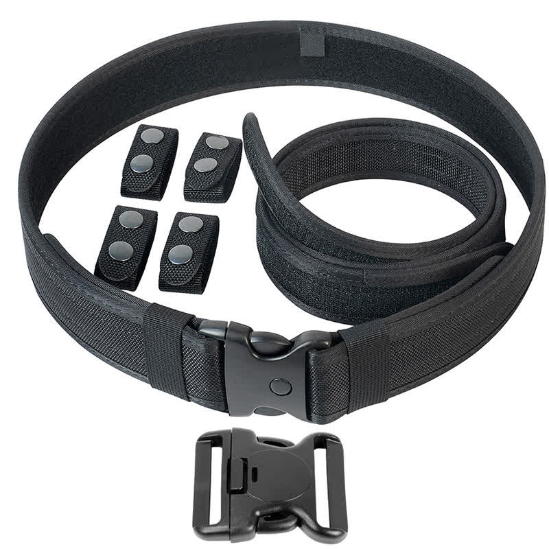 Men's Black Quick Release Leather Oxford Cloth Tactical Belt - image 12