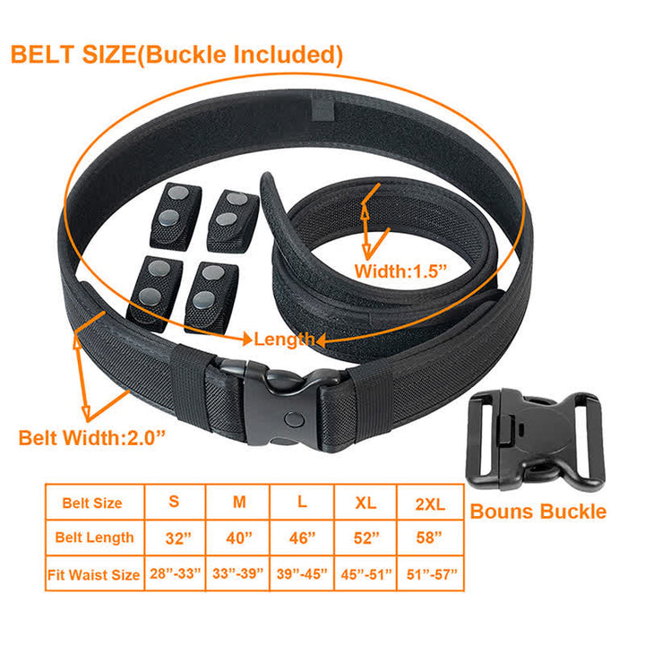 Men's Black Quick Release Leather Oxford Cloth Tactical Belt - image 2