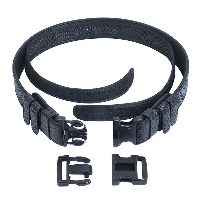 Men's Black Quick Release Leather Oxford Cloth Tactical Belt - image 8