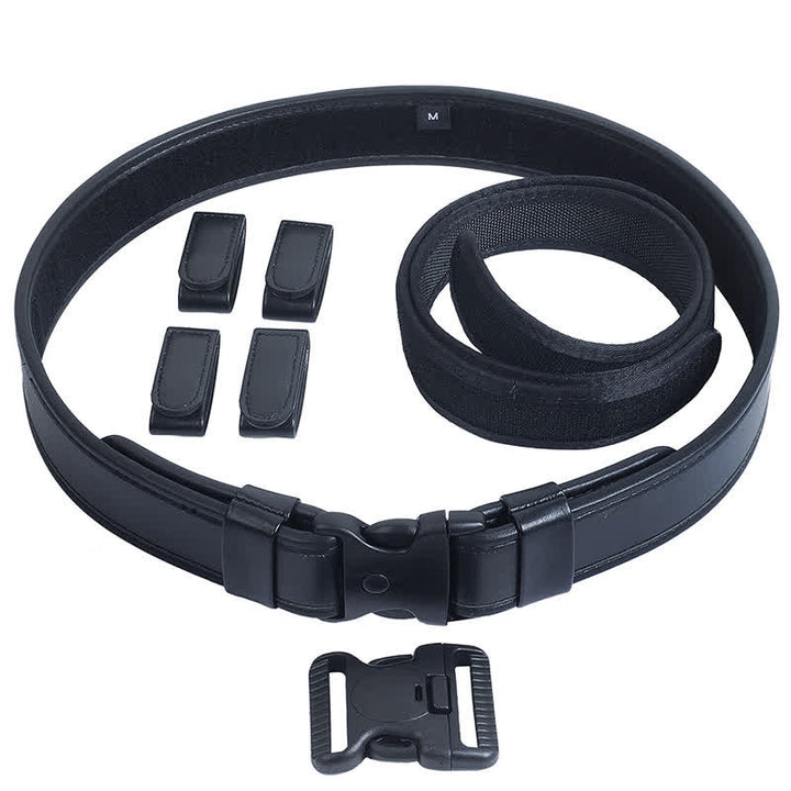Men's Black Quick Release Leather Oxford Cloth Tactical Belt - image 4
