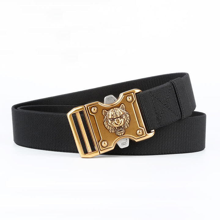 Men's Gold Tiger Double Slot Quick Release Buckle Nylon Belt