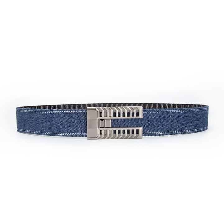 Men's Adjustable Automatic Buckle Denim Fabric Belt