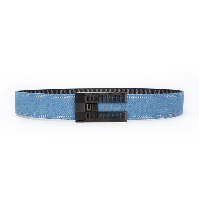 Men's Adjustable Automatic Buckle Denim Fabric Belt