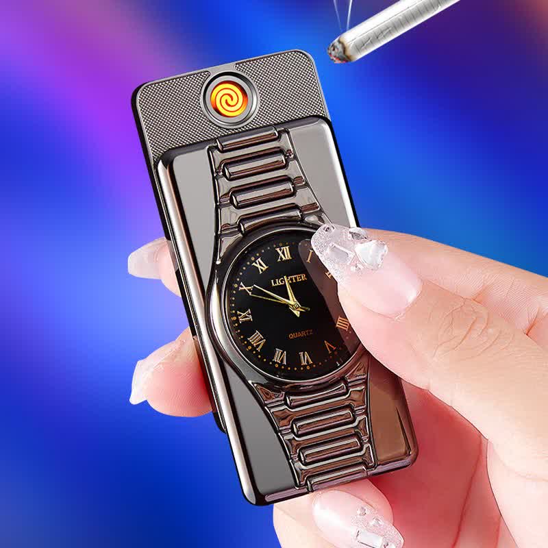 Creative Clock Rechargeable Electric Lighter with USB Cable