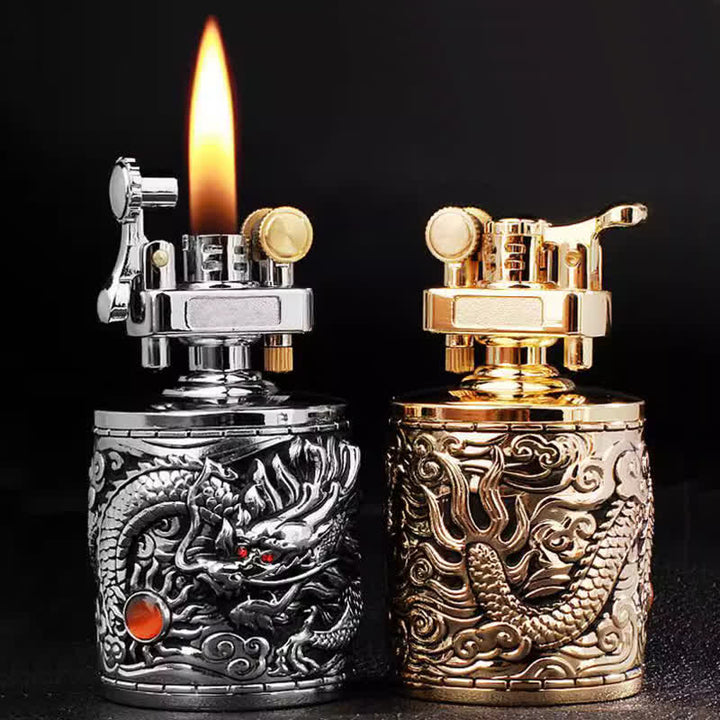 Flying Dragon Retro Cylindrical Refillable Kerosene Lighter