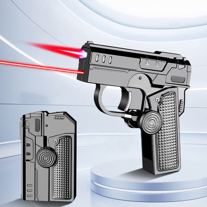 Folding Gun-Shaped LED Refillable Butane Lighter