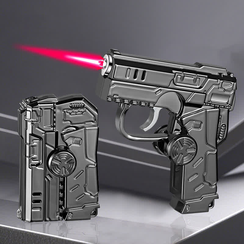 Cool Folding Pistol-Shaped Refillable Butane Lighter