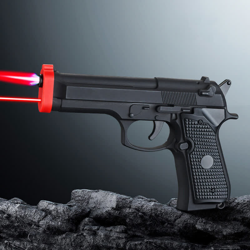 Multifunctional LED Imitation Pistol-Shaped Refillable Butane Lighter