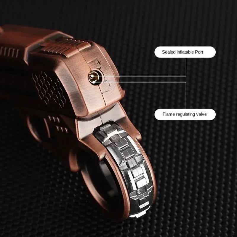 Rotating Design Revolver Shaped Refillable Butane Lighter