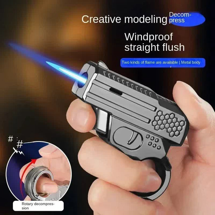 Rotating Design Revolver Shaped Refillable Butane Lighter