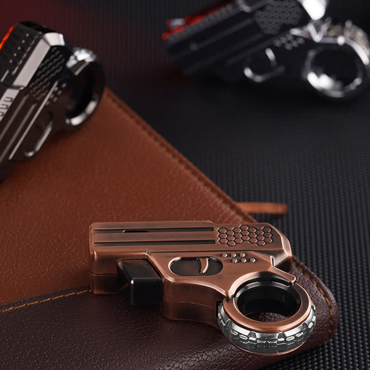 Rotating Design Revolver Shaped Refillable Butane Lighter