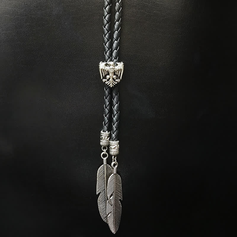 Mini Animal Series Pendant Feather Shape Tip Bolo Tie