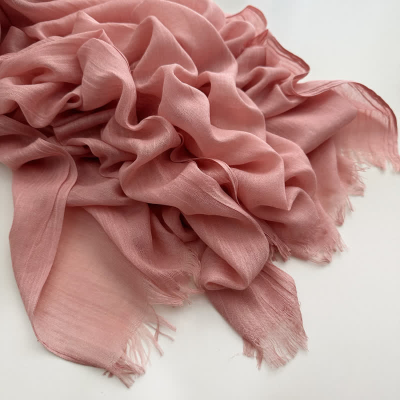 Summer Voile Solid Color Cotton Linen Thin Scarf