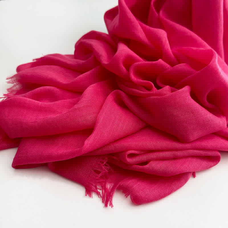 Summer Voile Solid Color Cotton Linen Thin Scarf - #11 DeepPink - image 12