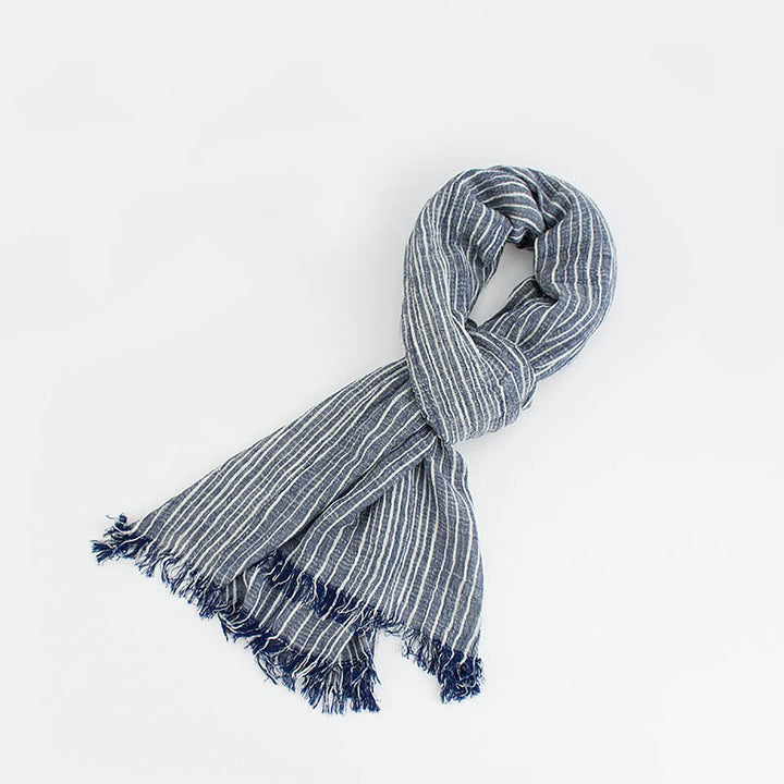 Stripes Pattern White Lines Wrinkle Lightweight Thin Scarf