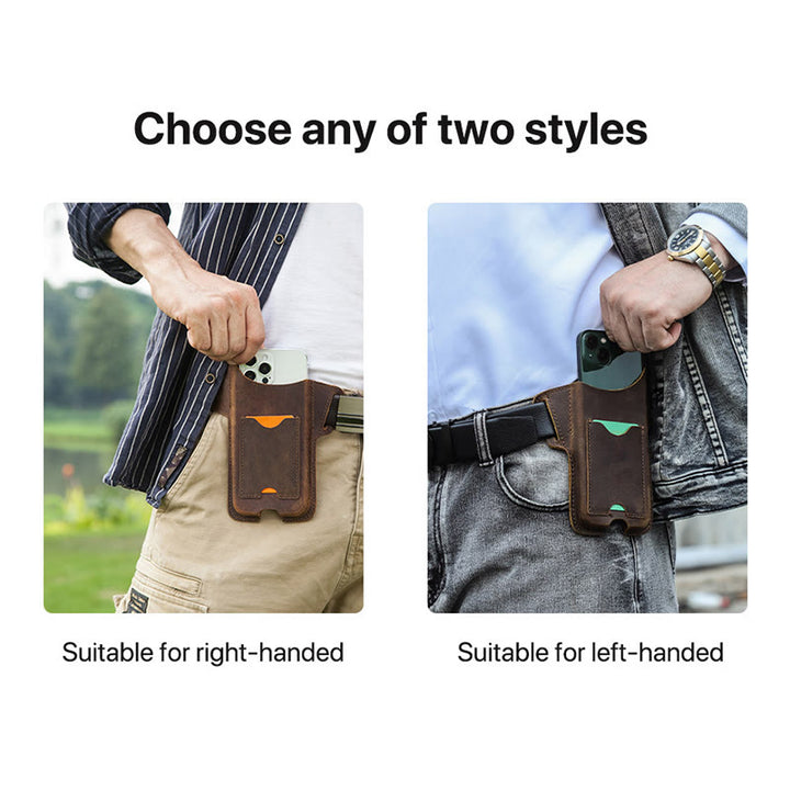 Versatile Mobile Phone Holster Leather Hanging Waist Belt Bag