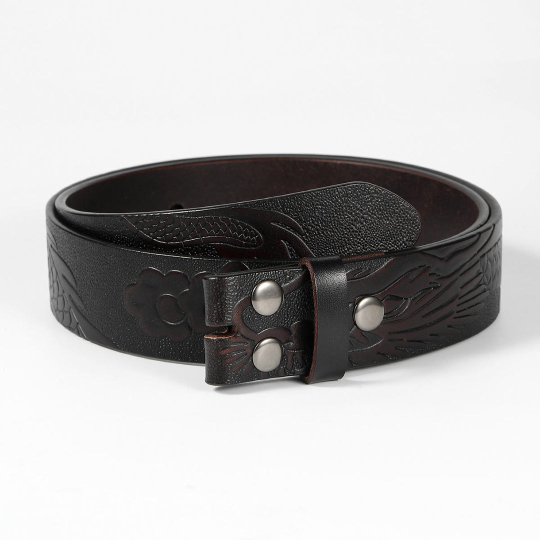 Men's DIY Dragon Embossed Cloud Leather Belt