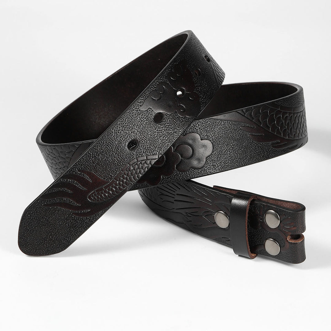 Men's DIY Dragon Embossed Cloud Leather Belt