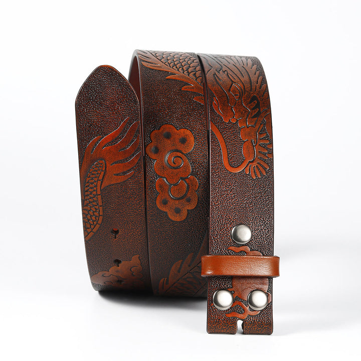 Men's DIY Dragon Embossed Cloud Leather Belt