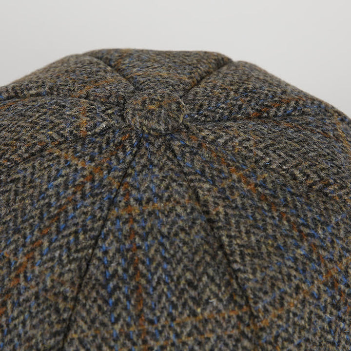 Plaid Herringbone Classic Octagonal Peaky Blinders Beret Cap