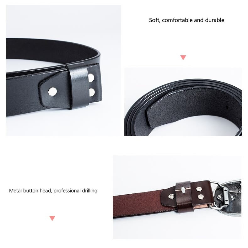 Men's Western Snake Knight's Sword Leather Belt - image 7