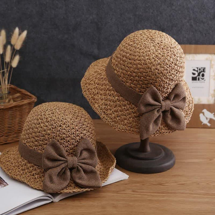 Bow Knot Beach Crochet Foldable Sun Straw Hat