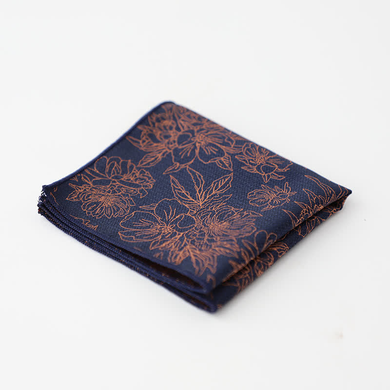 Men's Artsy Floral Leave Pattern Pocket Square