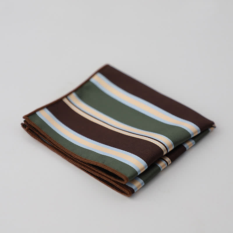 Men's Striped Small Square Printed Business Pocket Square