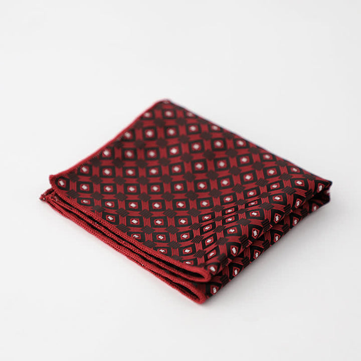 Men's Striped Small Square Printed Business Pocket Square