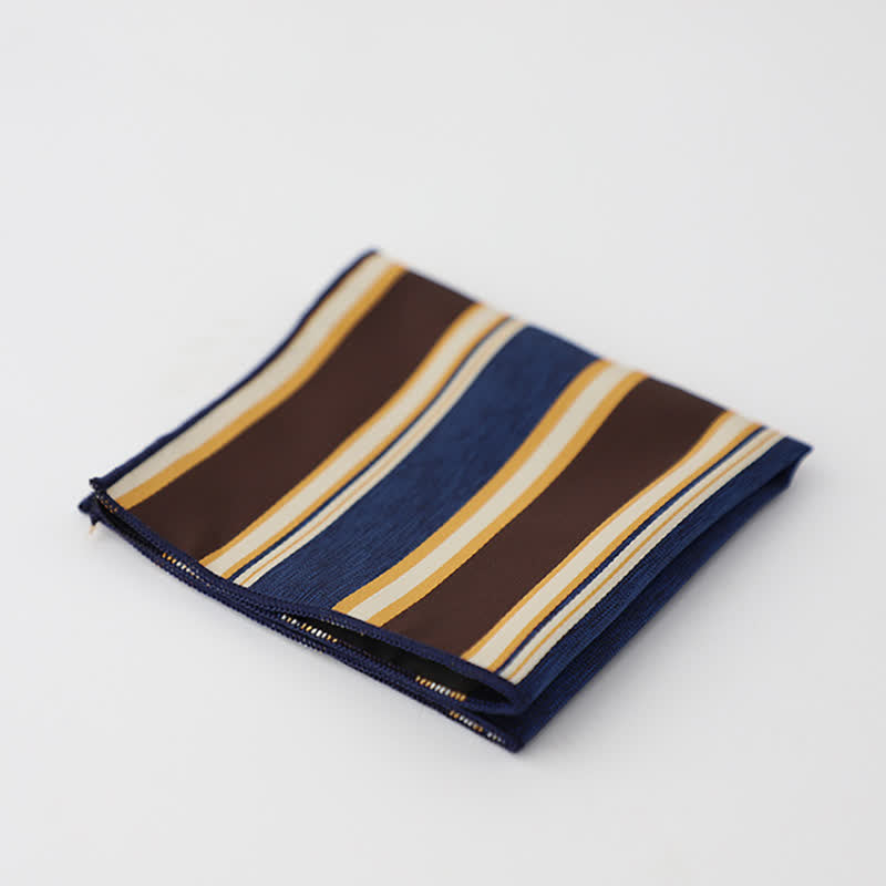 Men's Striped Small Square Printed Business Pocket Square